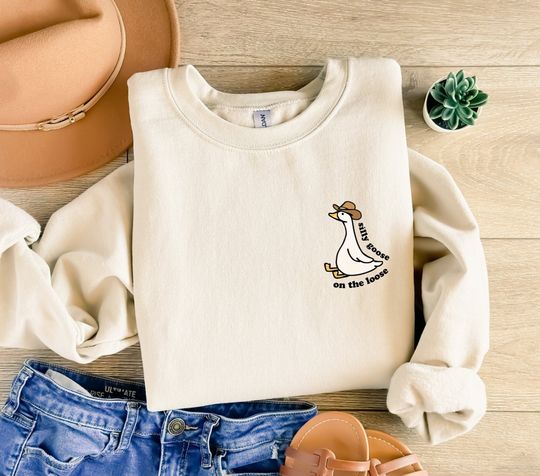 Discover Silly Goose on the Loose Sweatshirt Funny Goose Sweatshirt
