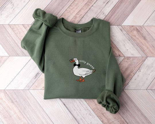 Discover Embroidered Silly Goose Sweatshirt | Silly Goose Sweater