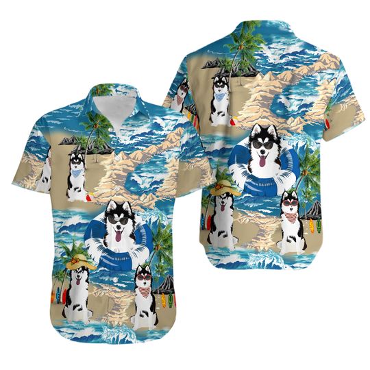 Discover Husky Aloha Beach Hawaiian Shirt