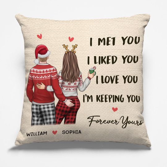 Discover Forever Yours - Couple Personalized Custom Pillow - Christmas Gift For Husband Wife, Anniversary