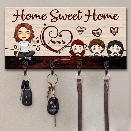 Discover Our Sweet Home Family Couples Husband Wife And Kids Custom Gift Personalized Key Holder