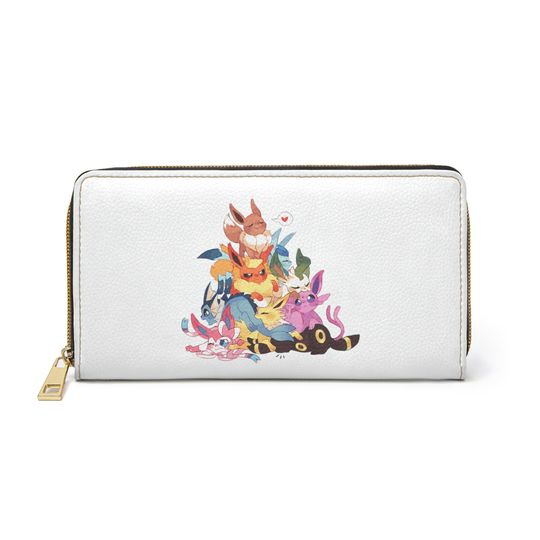 Discover PKM Eevee Leather Wallet, Anime Zipper Wallet