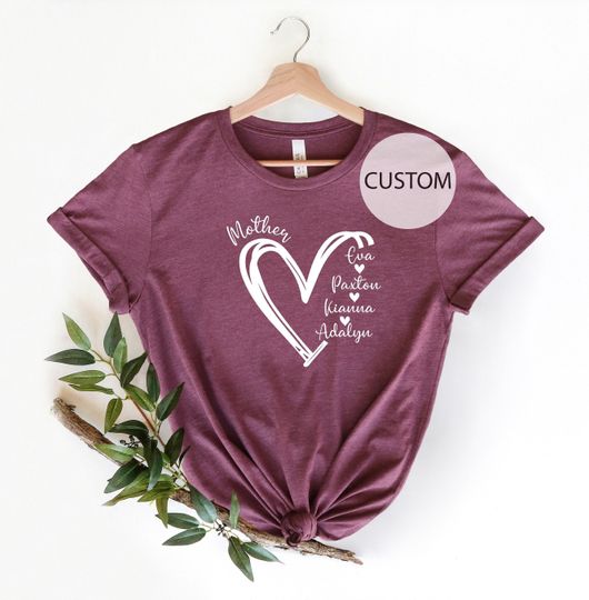 Discover Custom Mama Shirt, Personalized Mom Shirt