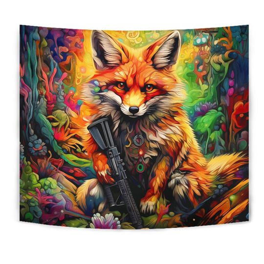 Discover Mystical Fox Wall Art Hanging Tapestry