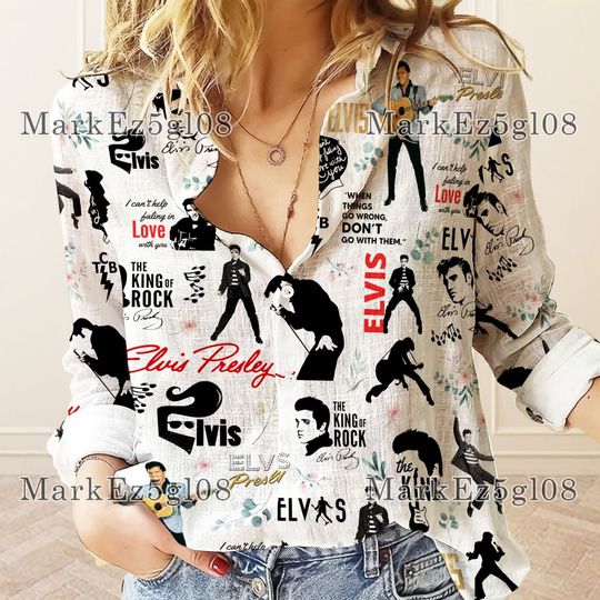 Discover Elvis Presley Women Casual Shirt, Elvis Presley Shirt, King Of Rock and Roll Woman Shirt