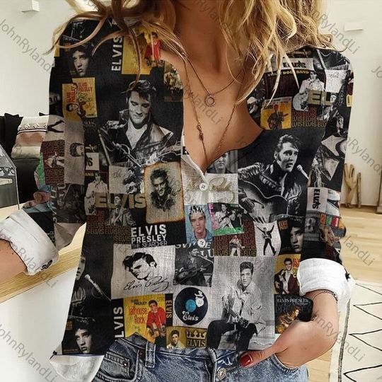 Discover Elvis Presley Women Casual Shirt, Elvis Presley Shirt, King Of Rock and Roll Woman Shirt
