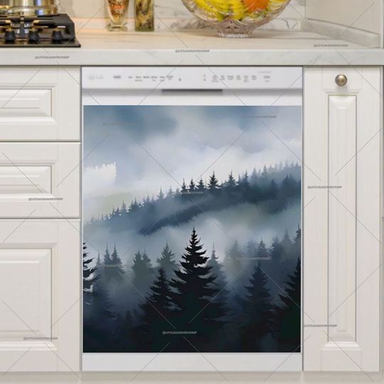 Discover Kitchen Dishwasher Cover - The Misty Forest Dishwasher Cover