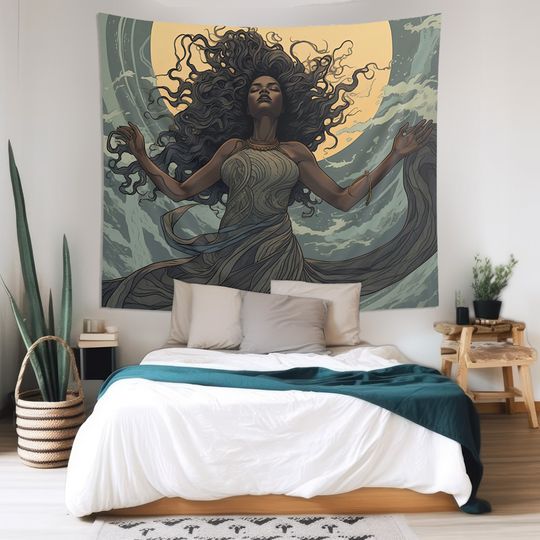 Discover Storm Goddess Witchy Occult Wall Tapestry