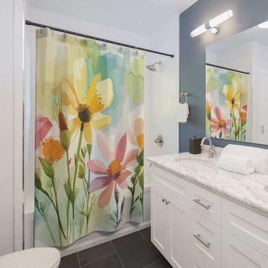 Discover Wildflower Daisy Shower Curtain