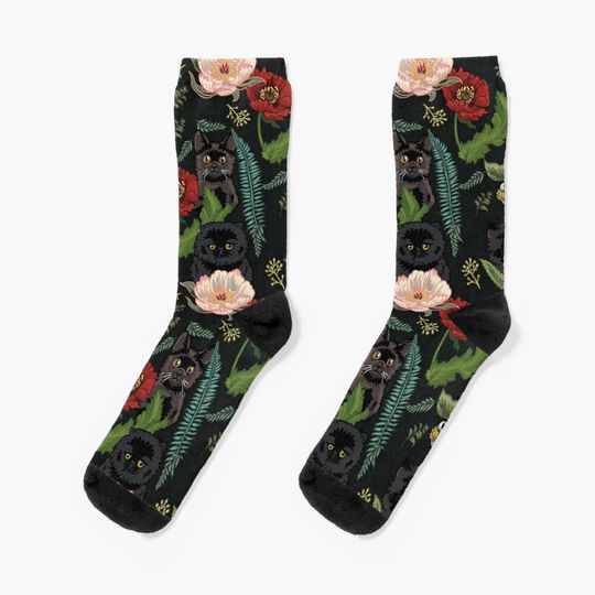 Discover Botanical and Black Cats Socks