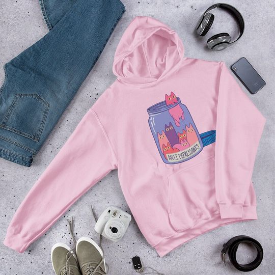 Discover Cat Antidepressant Unisex Hoodie, cat hoodie, kawaii hoodie