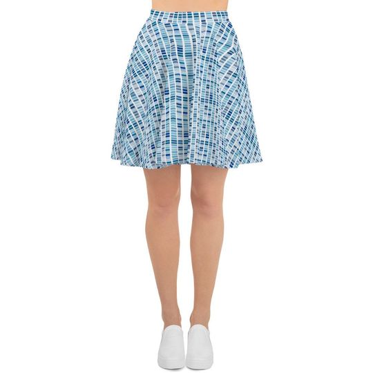 Discover Data Blues Skater Skirt, Women's Skater Skirt