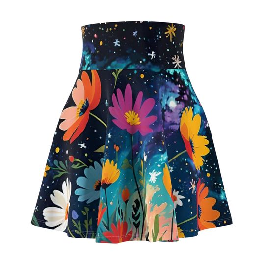 Discover Galaxy Floral Skater Skirt, Women's Skater Skirt