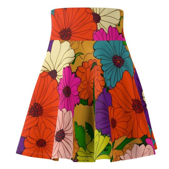 Discover Flower Skater Skirt, Women's Skater Skirt
