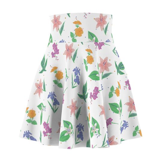 Discover Seamless Flower Skater Skirt, Women's Skater Skirt