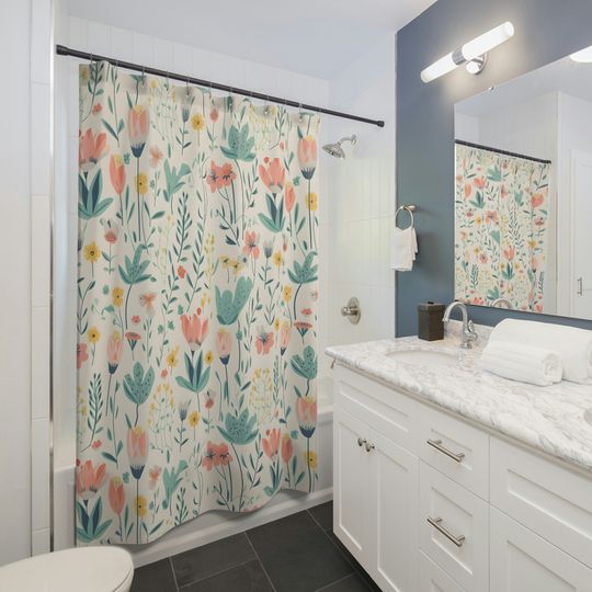 Discover Vibrant Elegant Wildflower Floral Shower Curtain
