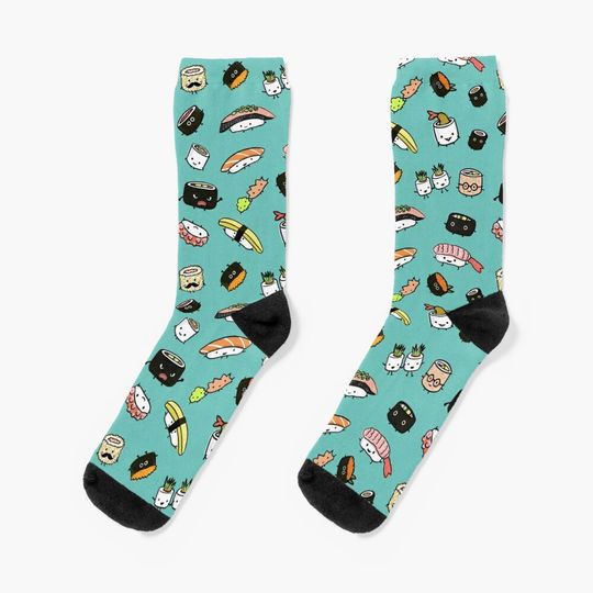 Discover Cute Sushi Characters Pattern Socks
