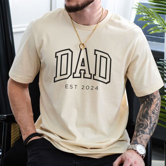 Discover Dad Est 2024 Tshirt, Custom Dad, Gift for Dad, Father's Day Shirt, New Dad Shirt