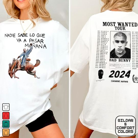 Discover Bad Bunny Nadie Sabe Lo Que Va a Pasar Manana Shirt, Bad Bunny Most Wanted Tour Shirt