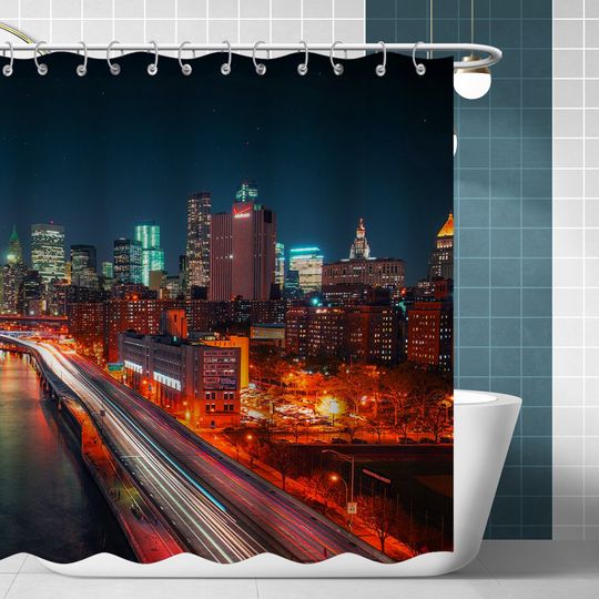 Discover Modern Building Cityscape Skyline Shower Curtain