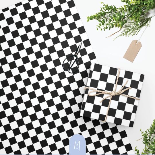 Discover Checkered Wrapping Paper Roll