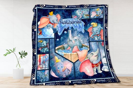 Discover Personalized Elephant Movie Blanket, Elephant Fleece Blanket