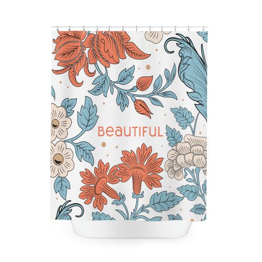 Discover Boho Floral Minimal Flower Aesthetic Shower Curtain
