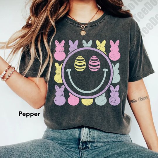 Discover Chilling Peeps Shirt, Easter Bunny Shirt, Easter Smiley Shirt