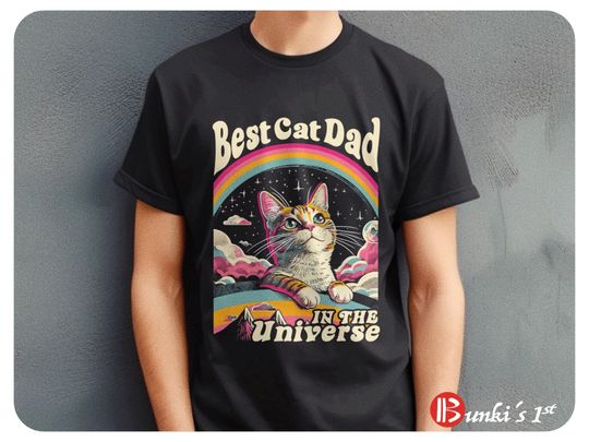 Discover Best Cat Dad In The Universe T.Shirt, Cat Dad Gifts T-shirt