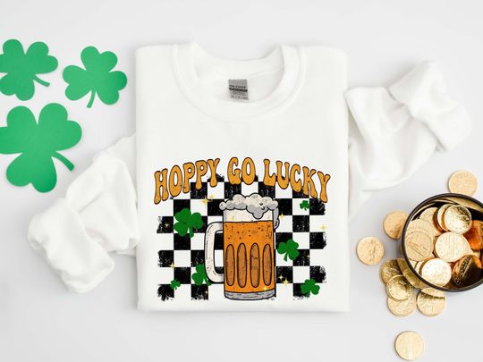 Discover Happy Go Lucky Shamrock St. Patrick's Day Sweatshirt, Shamrock Happy Go Lucky Shirt