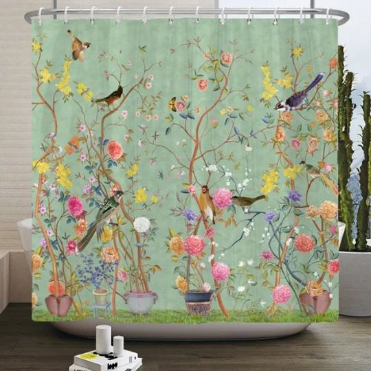 Discover Japanese Garden Wildflowers Shower Curtain