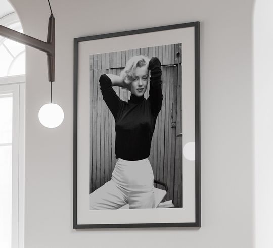 Discover Marilyn Monroe Poster, Black and White Wall Art, Fashion Print