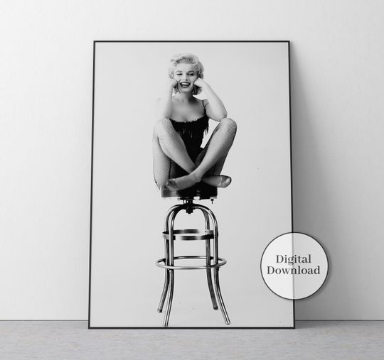 Discover Vintage Marilyn Monroe Black and White Poster - Old Hollywood