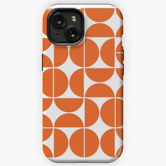 Discover Mid Century Modern Geometric Orange iPhone Case