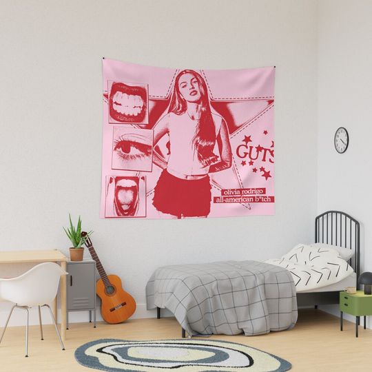 Discover Guts Spill Ur Sour Vampire Olivia Rodrigo Tapestry, Olivia Rodrigo Home Decor