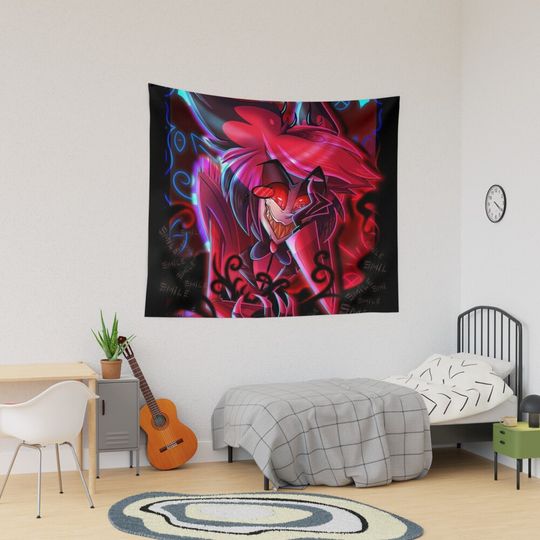 Discover Alastor Hazbin Hotel Tapestry, Hazbin Hotel Home Decor