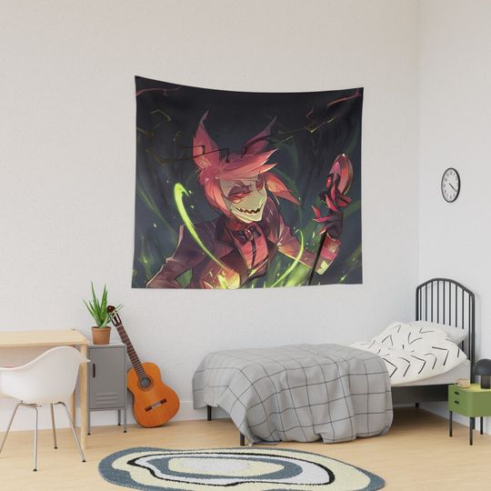 Discover Alastor Hazbin Hotel Tapestry, Hazbin Hotel Home Decor