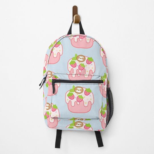 Discover Cute Strawberry Cake Sloth  Backpack