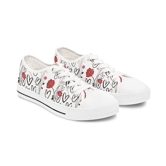 Discover Hearts And Roses Women's Low Top Sneakers