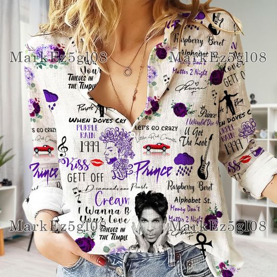 Discover Prince Pur Rain Women Casual Shirt, Prince Rogers Nelson Shirt, Woman Shirt