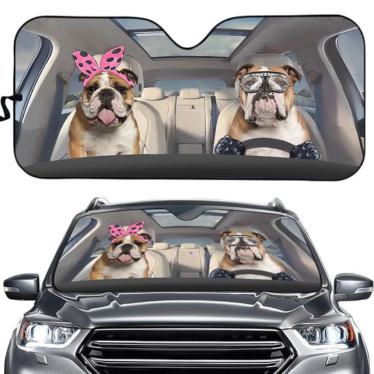 Discover English Bulldog Car Sun Shade
