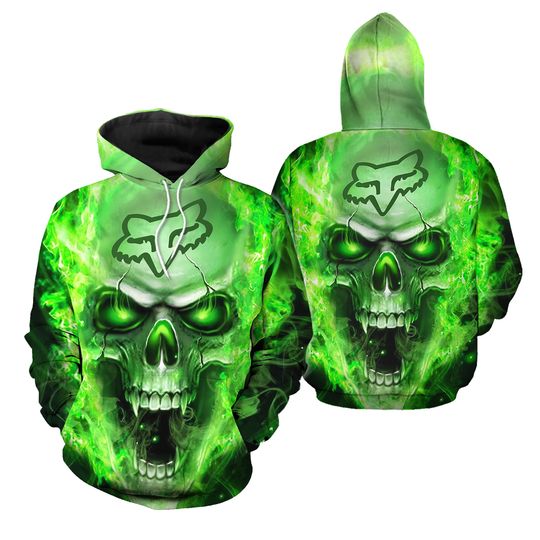 Discover Hiphop Fox Skull Racing Printed Hooded
