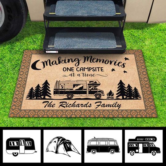 Discover Making Memories At The Campsite - Personalized Decorative Mat, Doormat