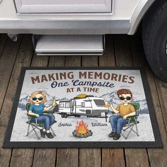 Discover Adventure Is Worthwhile - Camping Personalized Custom Home Decor Decorative Mat - House Warming Gift For Husband Wife, Camping Lovers