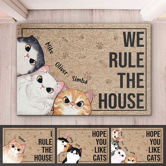 Discover Cats Rule The House - Cat Personalized Custom Decorative Mat - Gift For Pet Owners, Pet Lovers