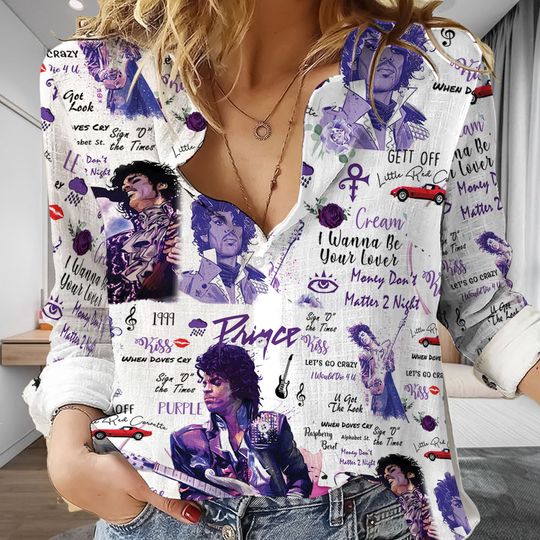 Discover Prince Pur Rain Women Casual Shirt, Prince Rogers Nelson Shirt, Women Blouse Shirt