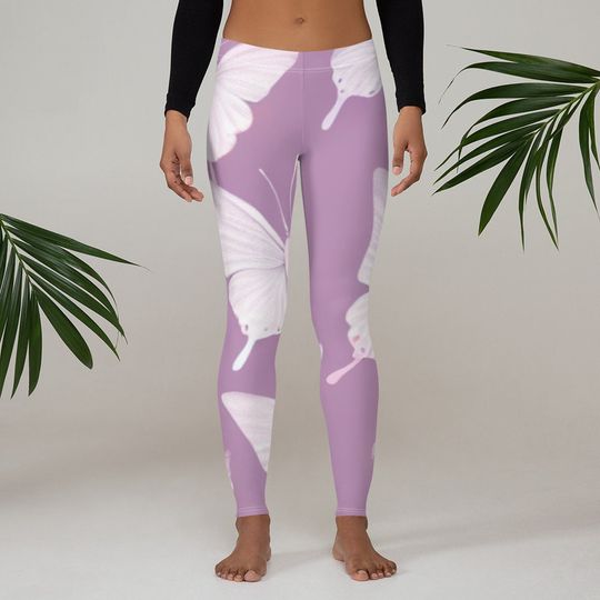Discover Purple Butterfly Print Leggings