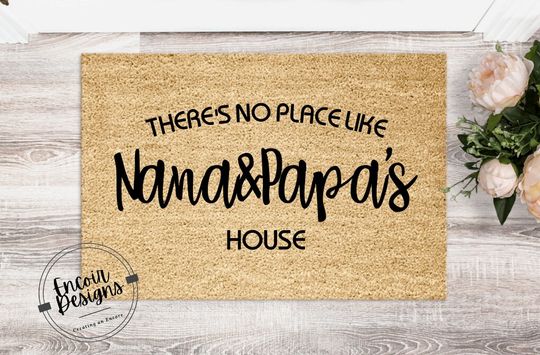 Discover There's No Place Like Nana and Papa's House Doormat, Funny Doormat, Welcome Mat