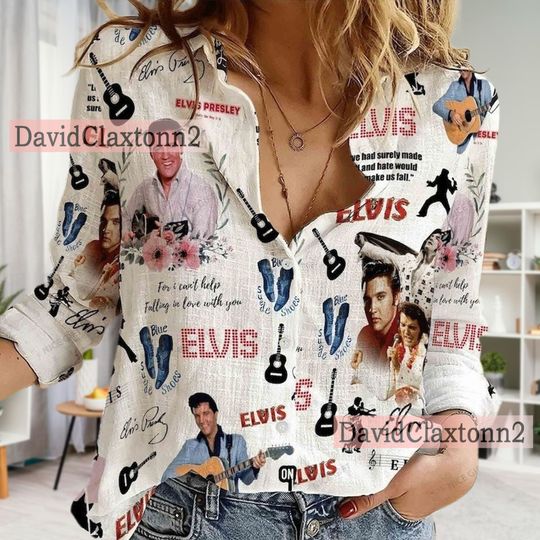 Discover Elvis Presley Women Casual Shirt, Elvis Presley Shirt, King Of Rock and Roll Woman Shirt