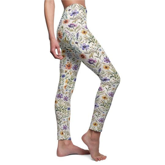 Discover Cottagecore Floral Boho Wildflower Leggings